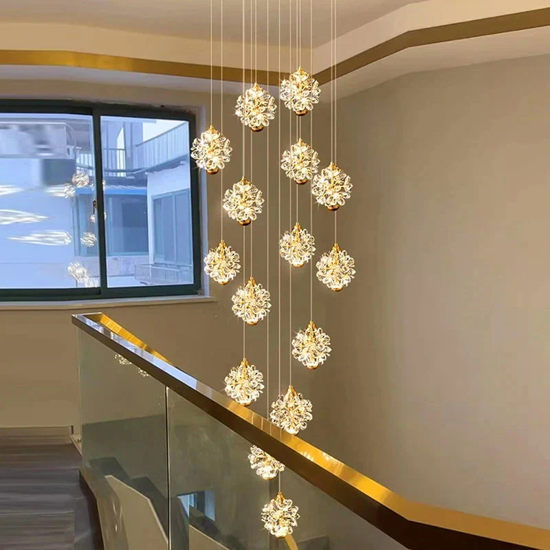 Crystal Modern Pendant Lighting for Stairs & Foyer - Image 2