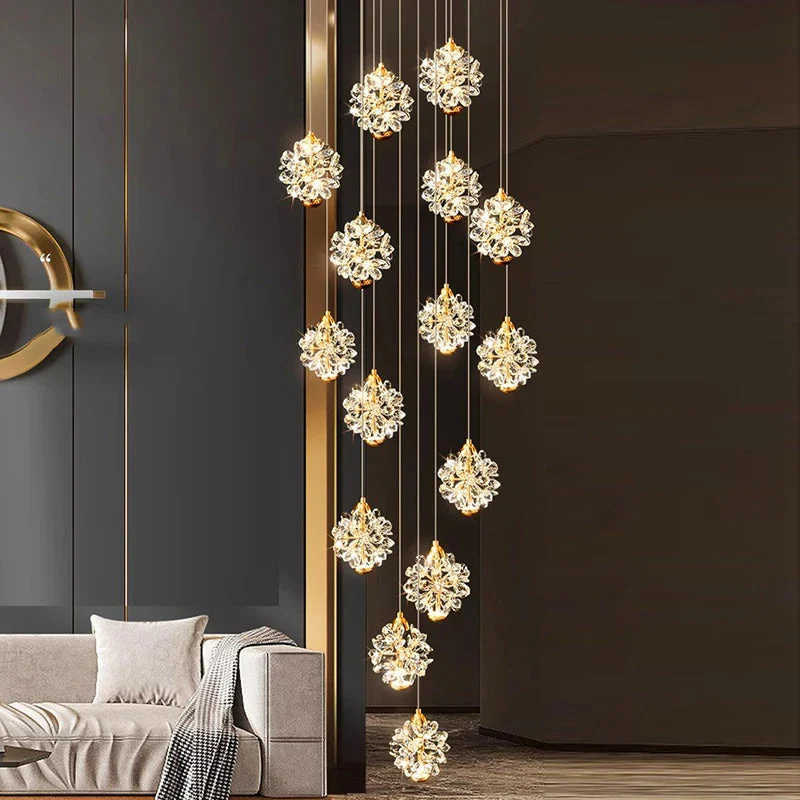 Crystal Modern Pendant Lighting for Stairs & Foyer - Image 3