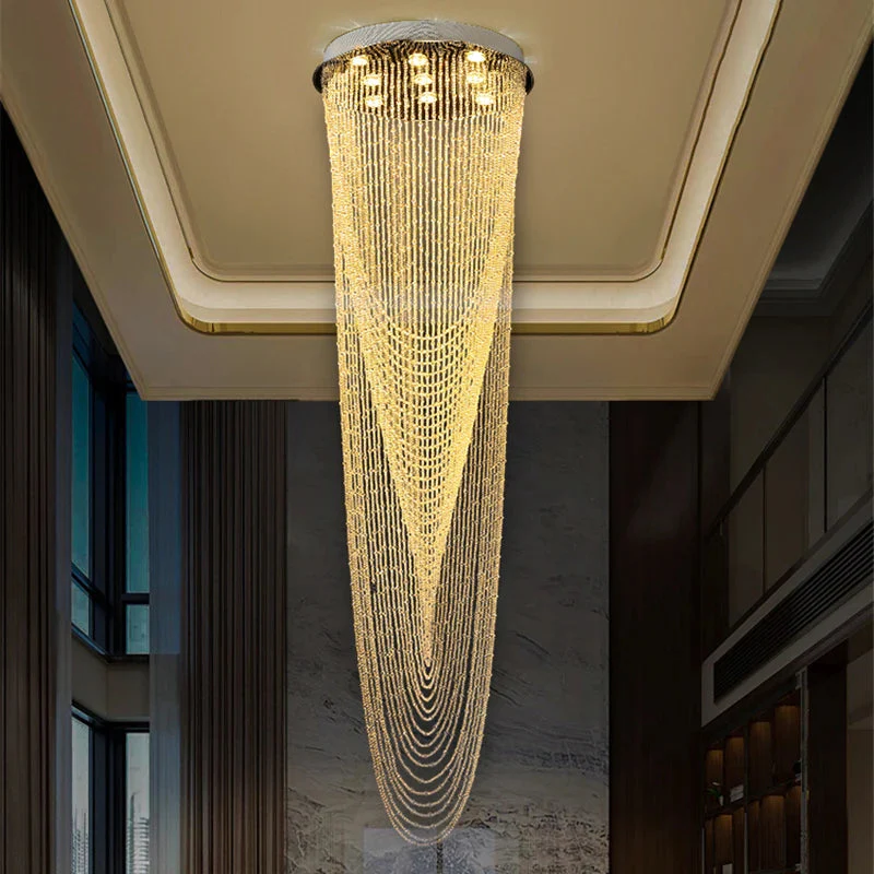 Crystal Tassel Chandelier for Staircase & Foyer - Image 3
