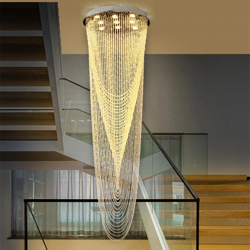 Crystal Tassel Chandelier for Staircase & Foyer - Image 4