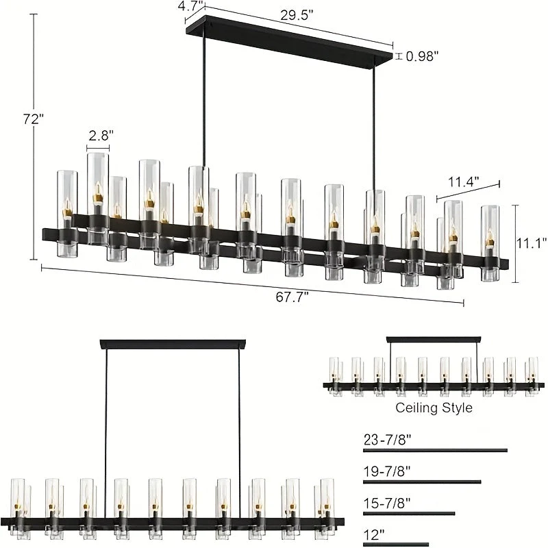 Cyral Modern Linear Kitchen Chandelier - Image 10