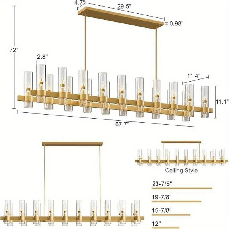 Cyral Modern Linear Kitchen Chandelier - Image 9
