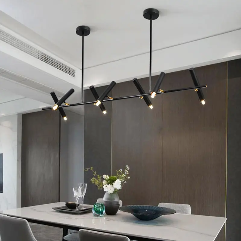 Doreen Modern Black Linear Chandelier - Image 4