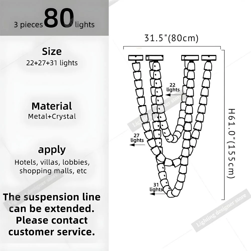 Dreon Large Crystal Chain Chandelier - Image 16