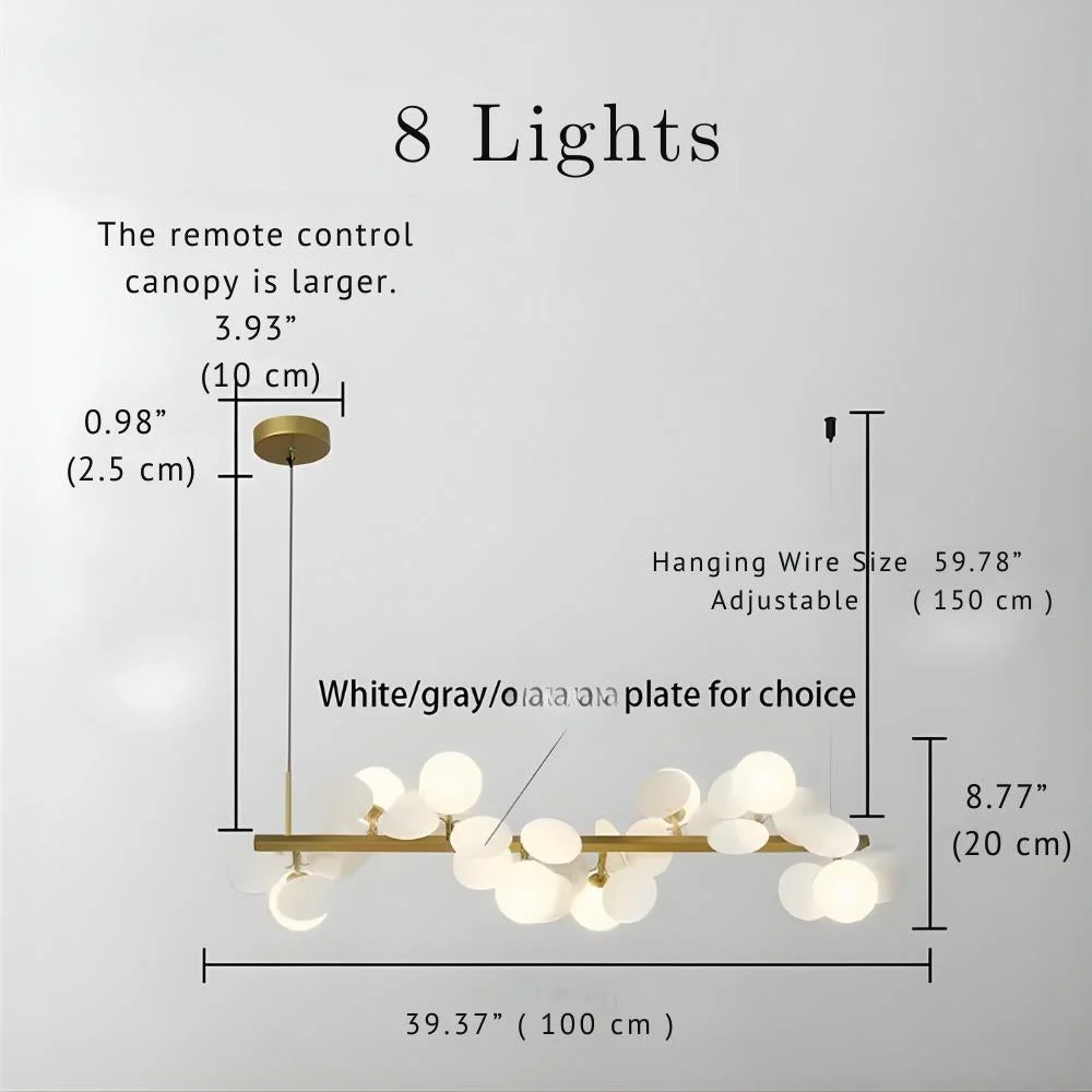 Eli Glass Globes Linear Chandelier For Dining Room - Image 7