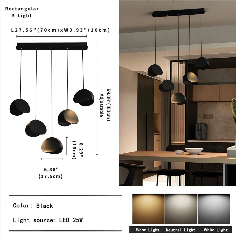 Elor Contemporary Wood Multi Light Pendant - Image 15