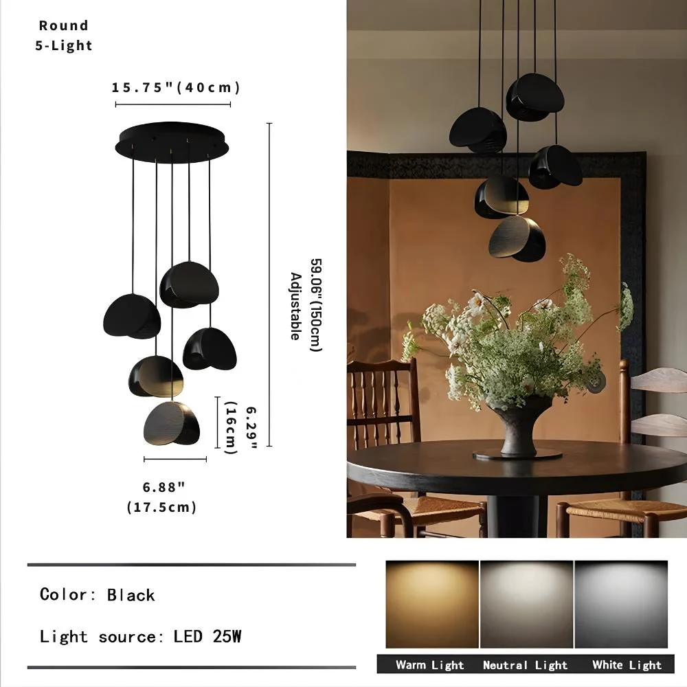 Elor Contemporary Wood Multi Light Pendant - Image 16