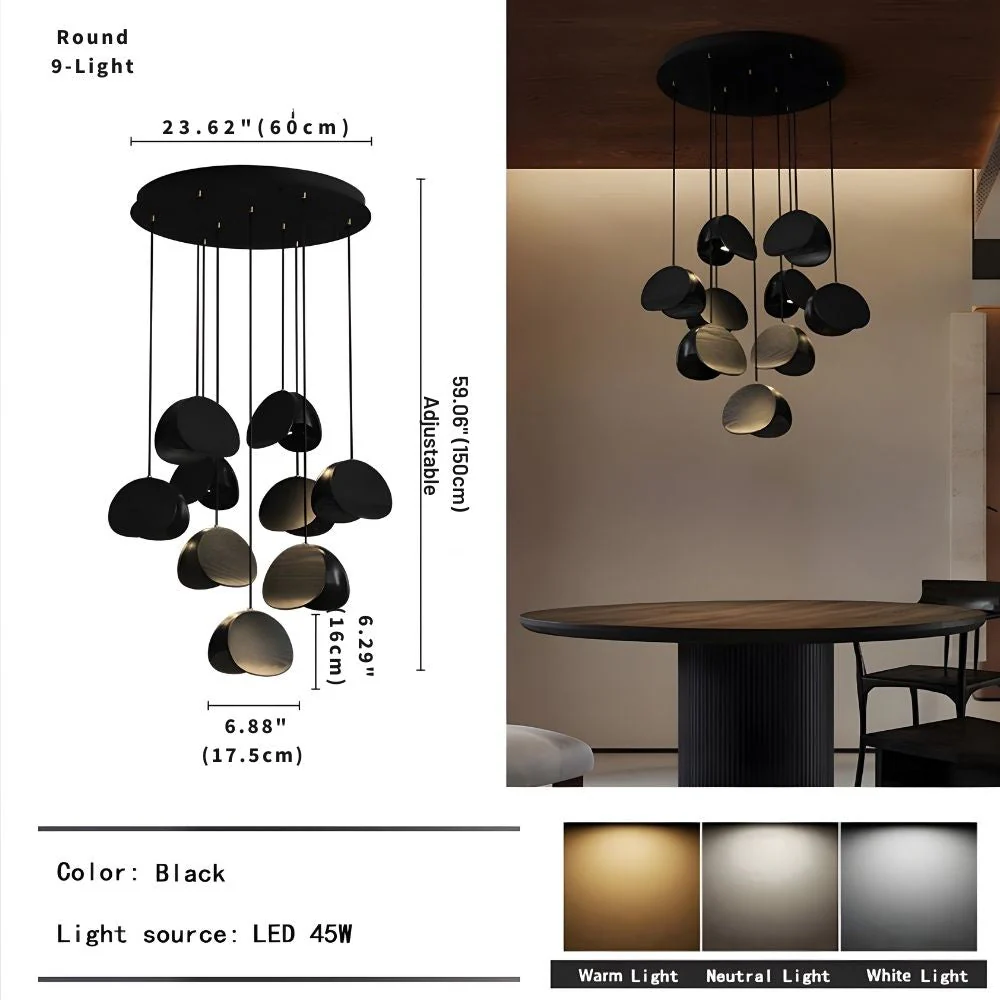 Elor Contemporary Wood Multi Light Pendant - Image 17