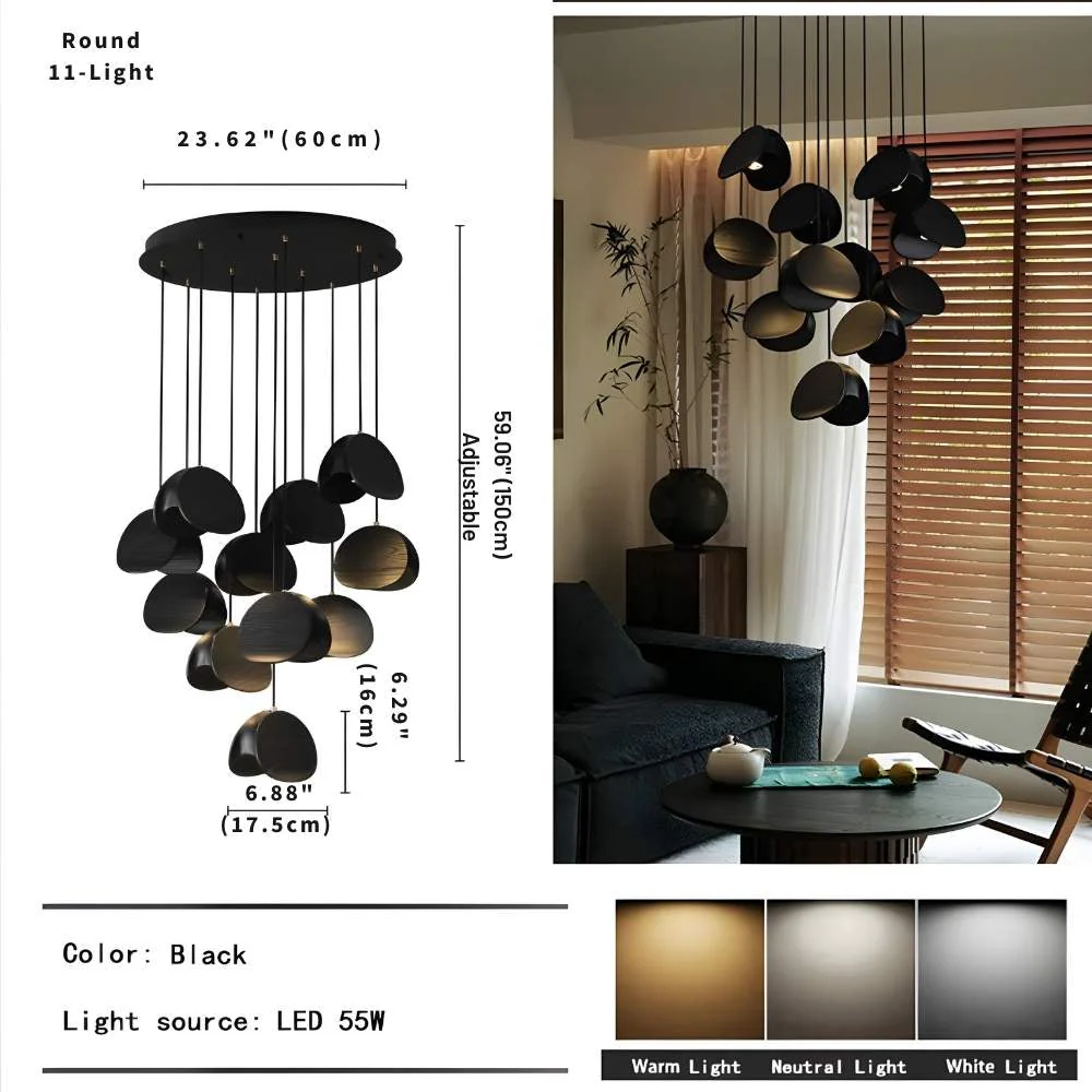 Elor Contemporary Wood Multi Light Pendant - Image 18