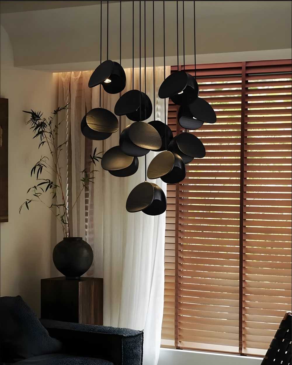 Elor Contemporary Wood Multi Light Pendant - Image 5