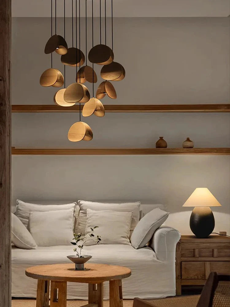Elor Contemporary Wood Multi Light Pendant - Image 6