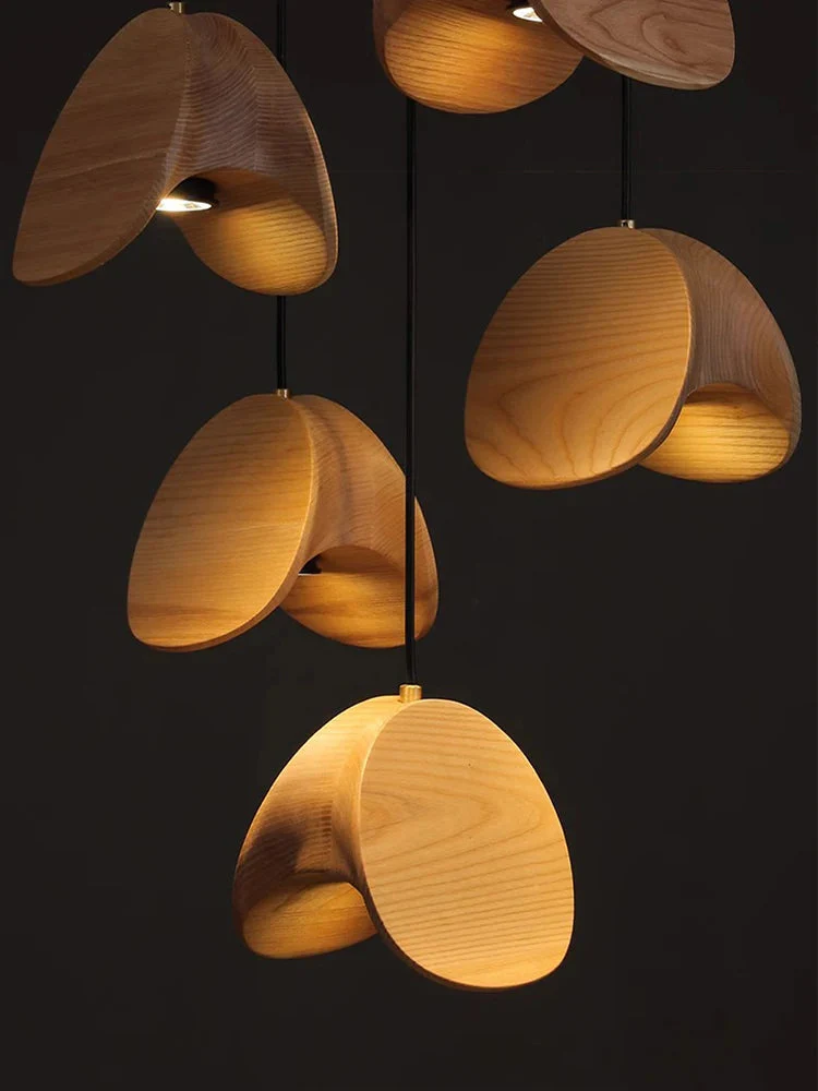 Elor Contemporary Wood Multi Light Pendant - Image 9