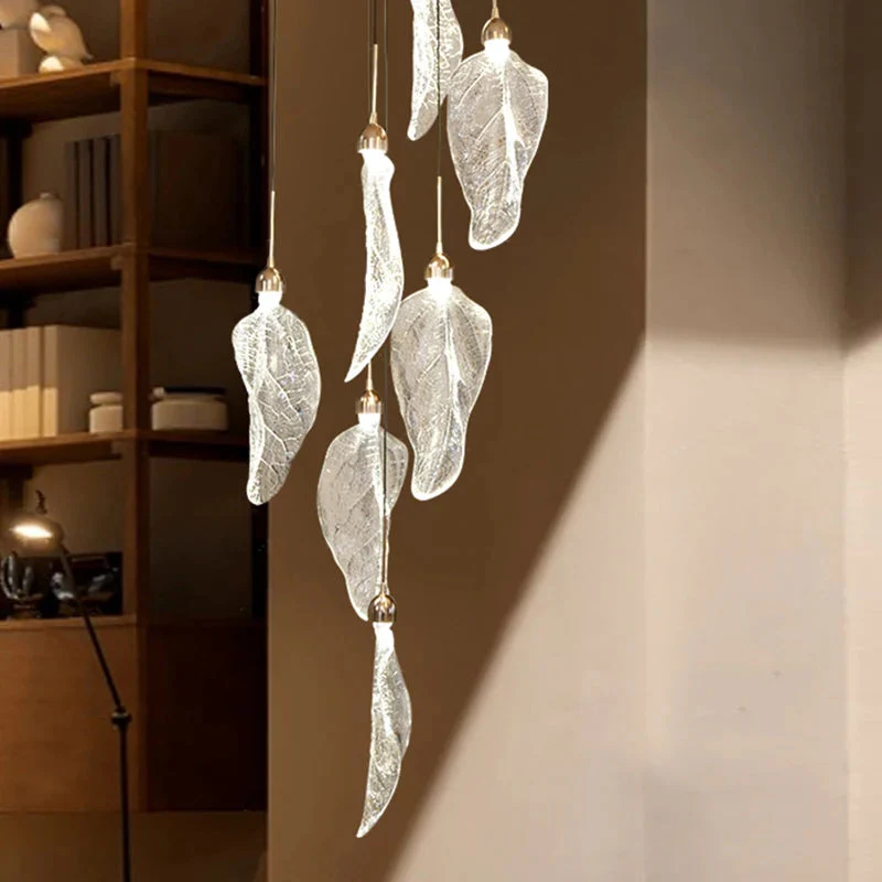 Elyorn Leaves Design High Ceiling Foyer Chandelier - Image 7