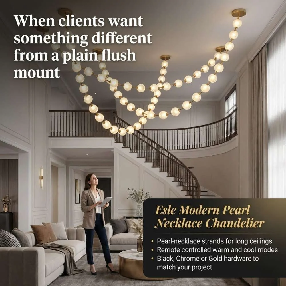 Esle Modern Pearl Necklace Chandelier - Image 8