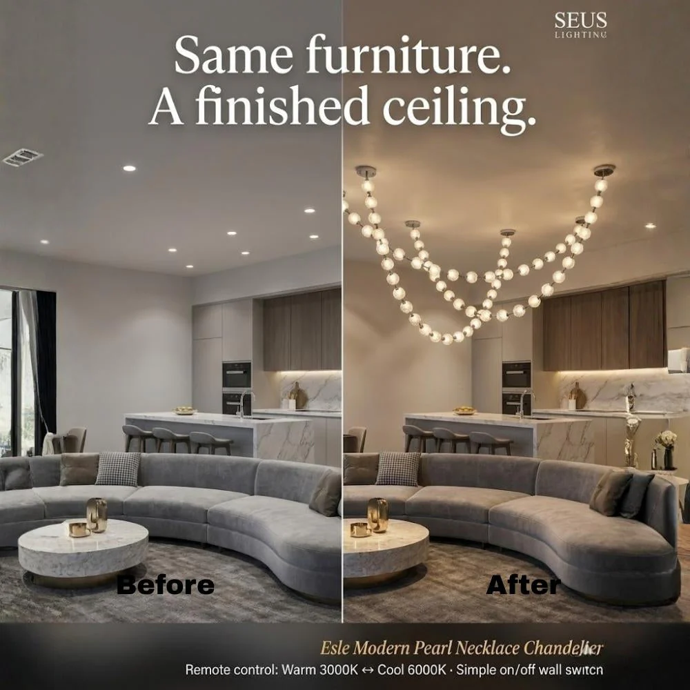 Esle Modern Pearl Necklace Chandelier - Image 9