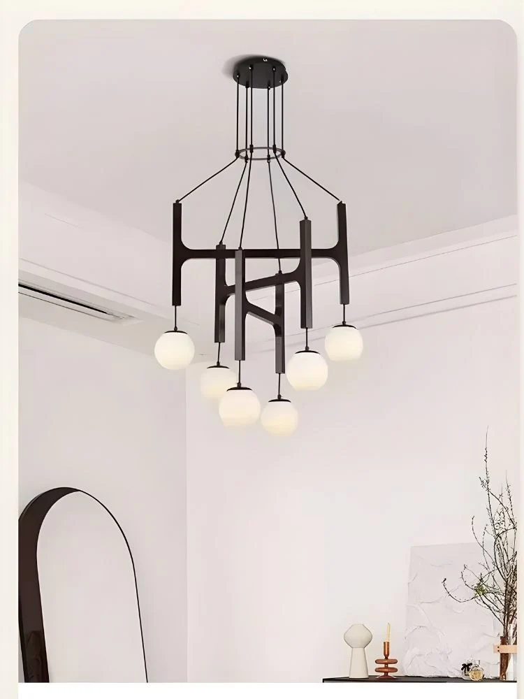 Fia Minimalist Wooden Pendant Chandelier Light - Image 2