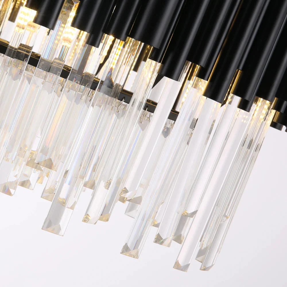 Finn Modern Black Crystal Chandelier for Living Room - Image 4