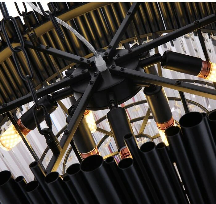 Finn Modern Black Crystal Chandelier for Living Room - Image 5