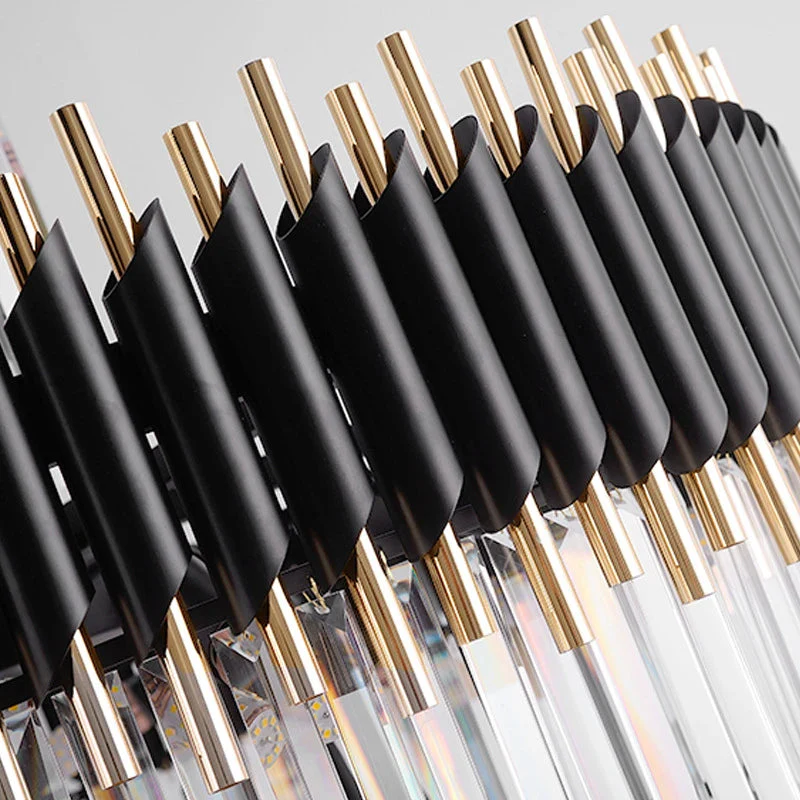 Fyu Modern Large Black and Gold Glass Chandelier - Image 4