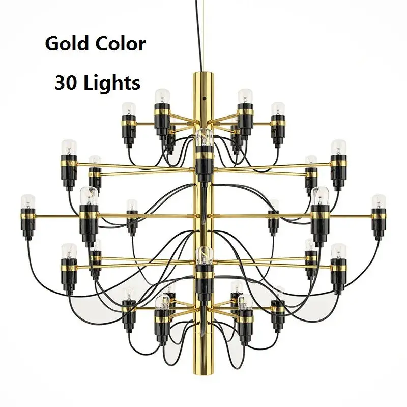 Gino Sarfatti Style Led Pendant Chandelier Black/Silver/Gold - Image 11