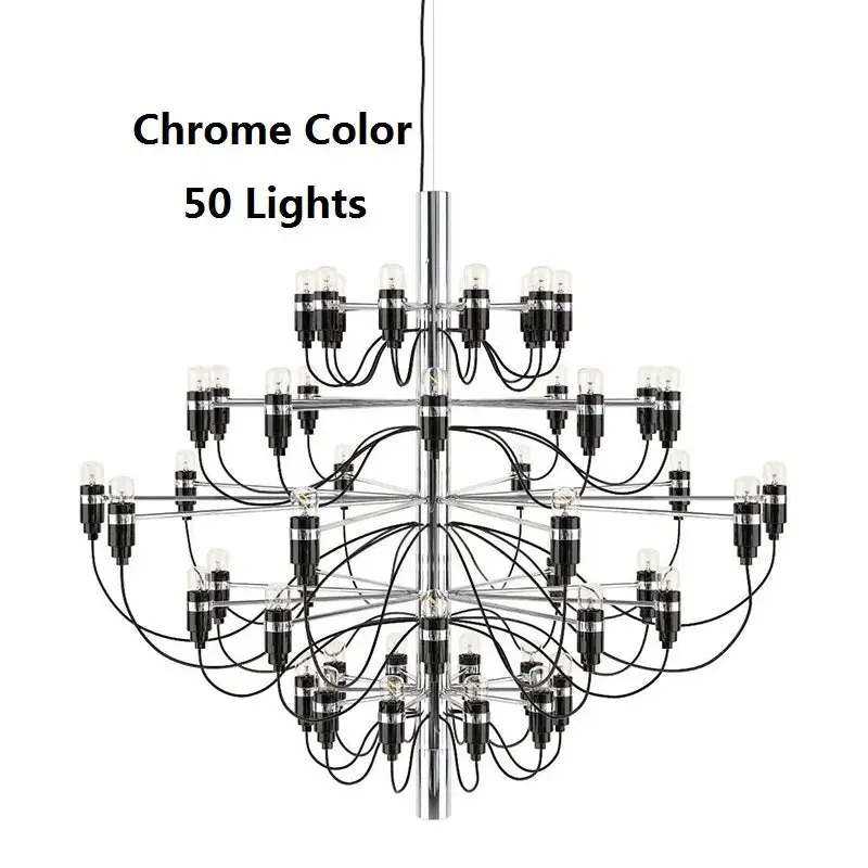 Gino Sarfatti Style Led Pendant Chandelier Black/Silver/Gold - Image 12