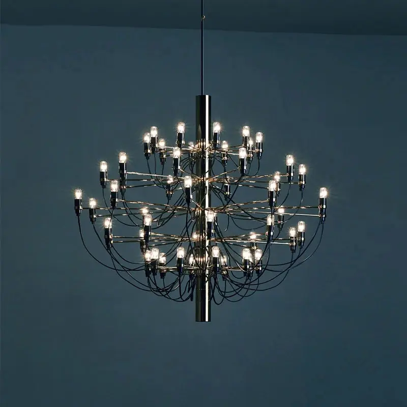 Gino Sarfatti Style Led Pendant Chandelier Black/Silver/Gold - Image 4