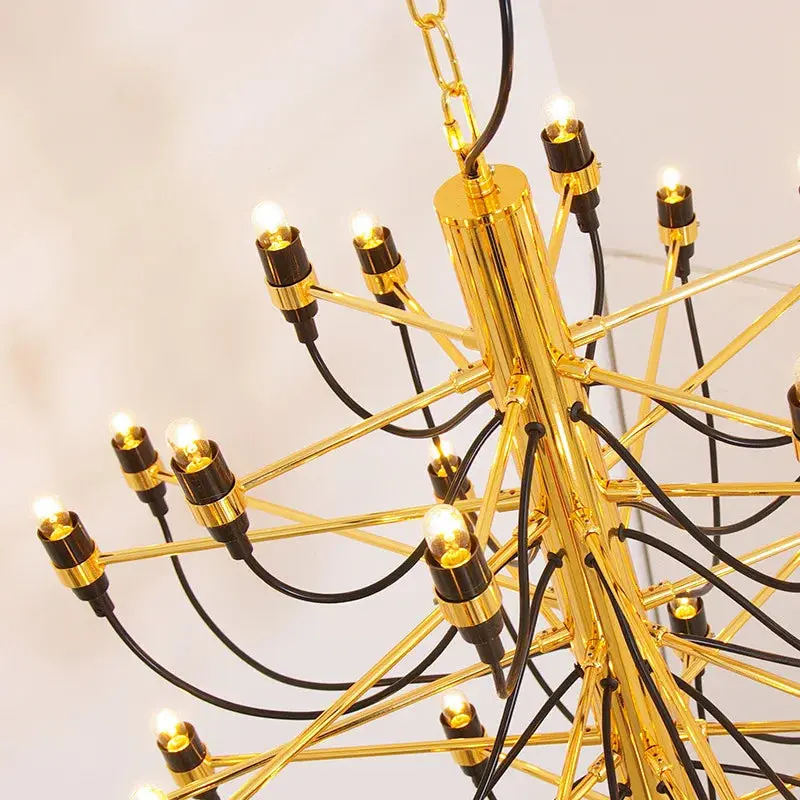 Gino Sarfatti Style Led Pendant Chandelier Black/Silver/Gold - Image 5
