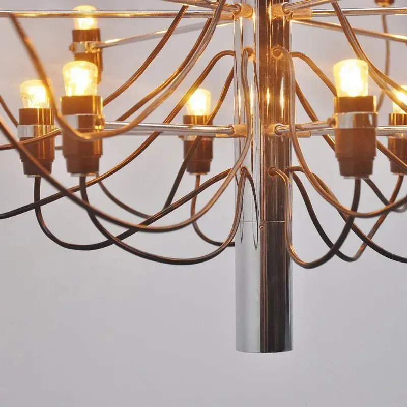 Gino Sarfatti Style Led Pendant Chandelier Black/Silver/Gold - Image 6