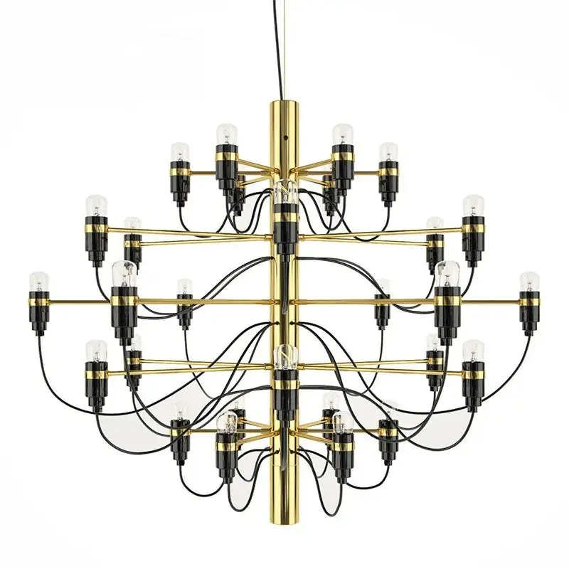 Gino Sarfatti Style Led Pendant Chandelier Black/Silver/Gold - Image 9