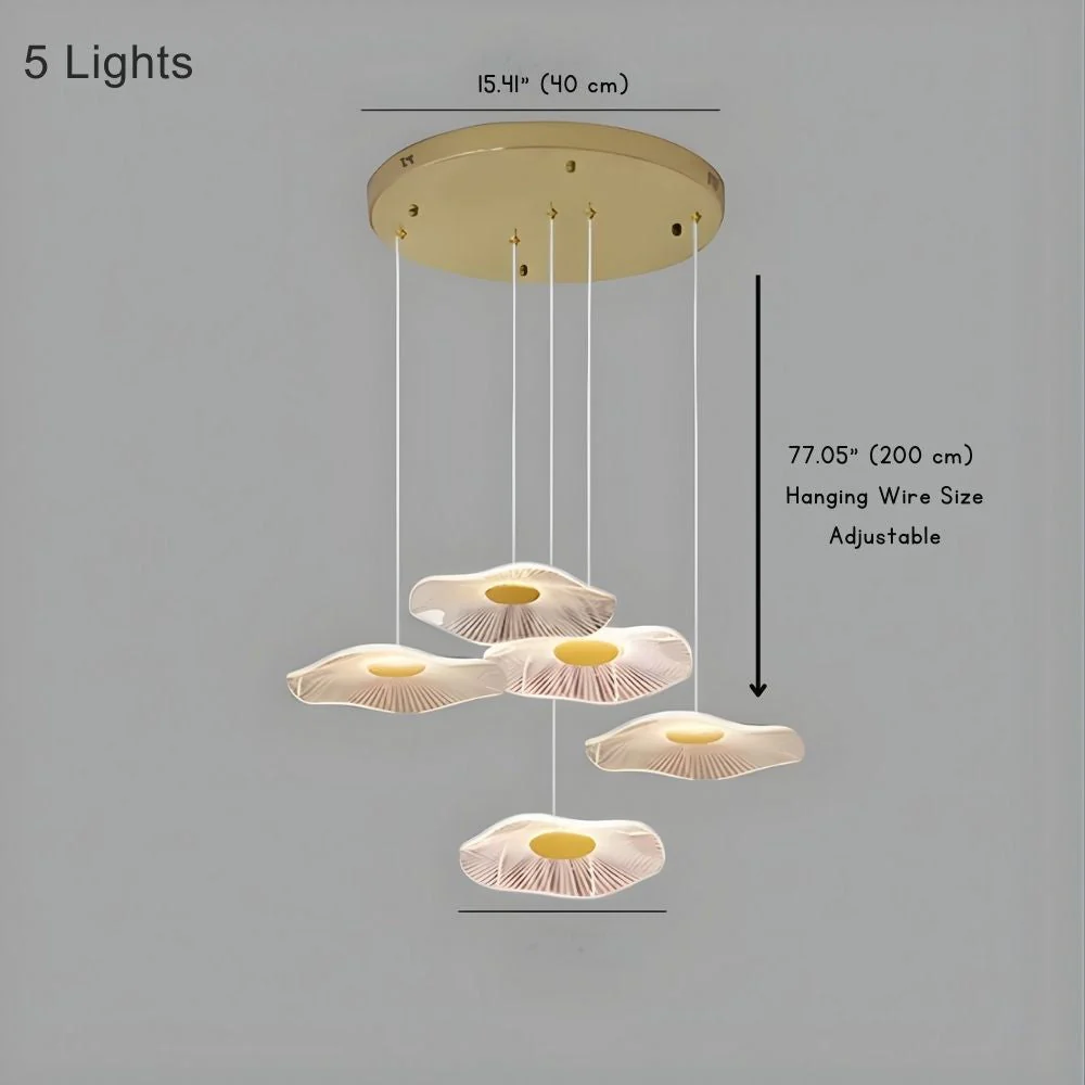Gold Acrylic Flower Led Chandelier For Stairwell, Staircase - Image 7