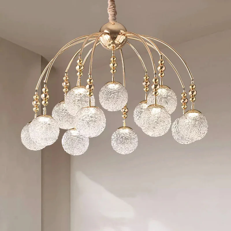 Gold Bubble Glass Pendant Light - Flush Mount Chandelier