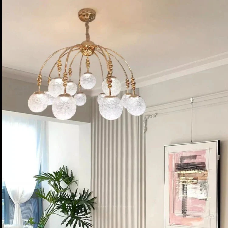 Gold Bubble Glass Pendant Light - Flush Mount Chandelier - Image 2