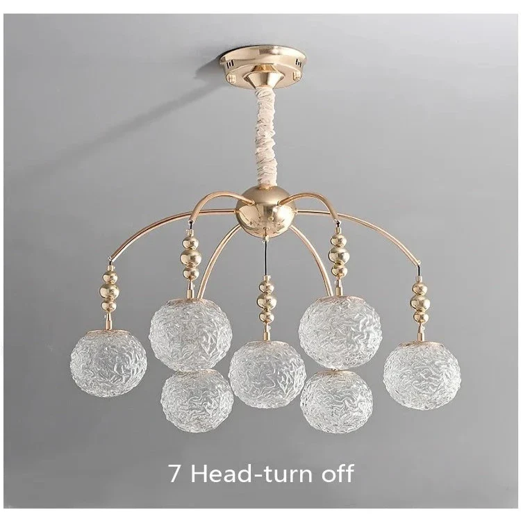 Gold Bubble Glass Pendant Light - Flush Mount Chandelier - Image 3