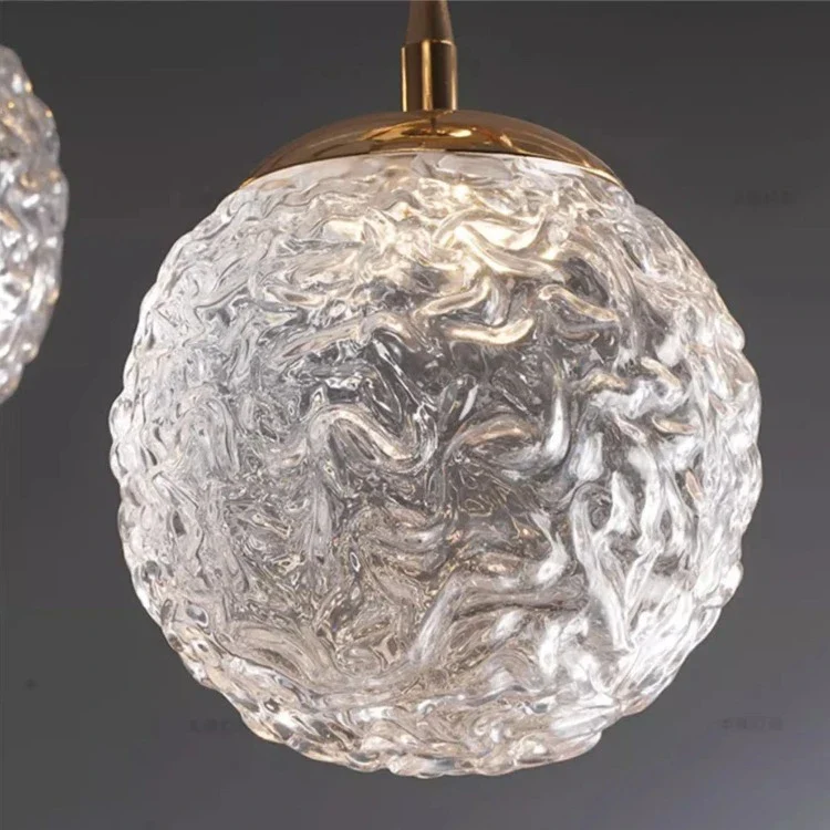 Gold Bubble Glass Pendant Light - Flush Mount Chandelier - Image 5