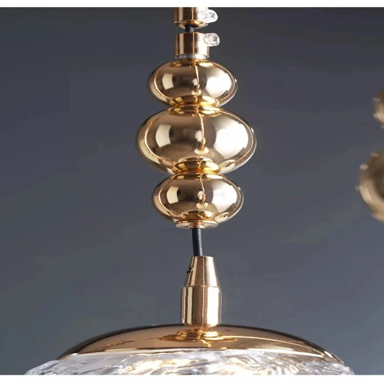 Gold Bubble Glass Pendant Light - Flush Mount Chandelier - Image 6