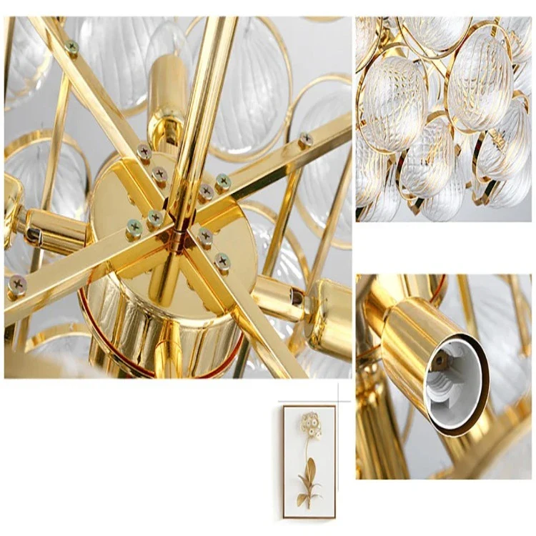 Gold Clear Glass Globe Pendant Light - Image 5