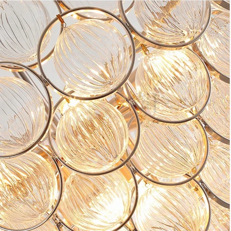 Gold Clear Glass Globe Pendant Light - Image 6