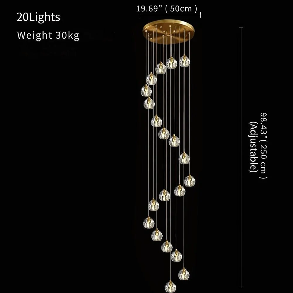 Gold Crystal Ball Chandelier for High Ceiling & Staircase - Image 11