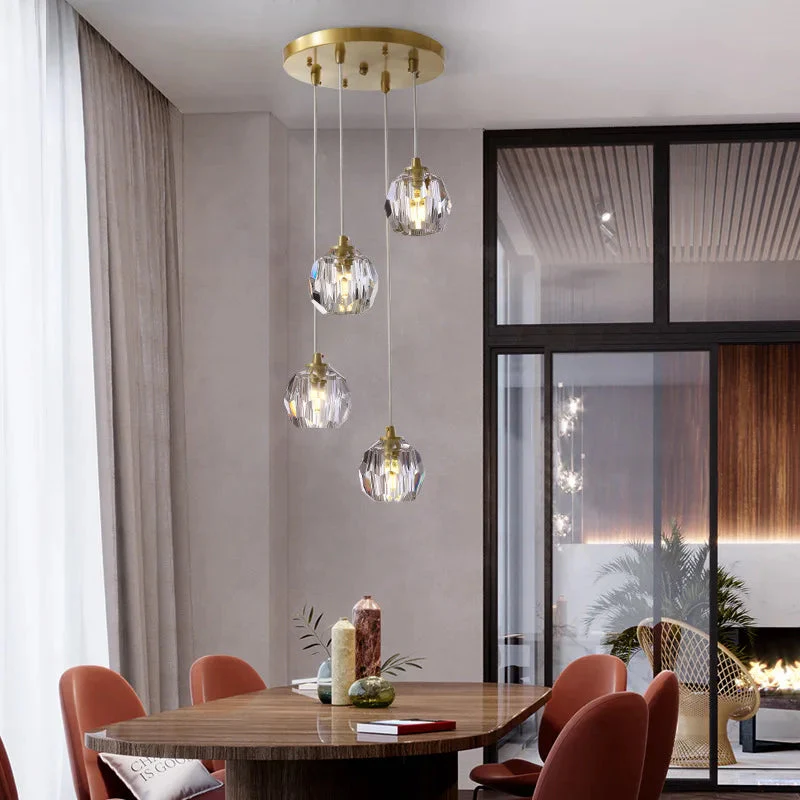 Gold Crystal Ball Chandelier for High Ceiling & Staircase - Image 3