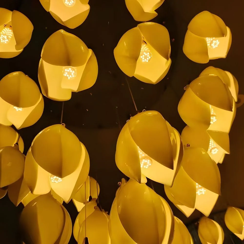 Ceramic Magnolia Staircase Chandelier 6/9/18/36 Lights - Image 11