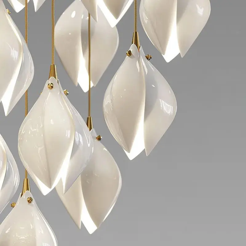 Ceramic Magnolia Staircase Chandelier 6/9/18/36 Lights - Image 8