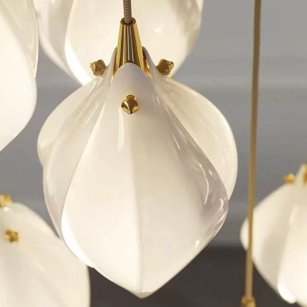 Ceramic Magnolia Staircase Chandelier 6/9/18/36 Lights - Image 9