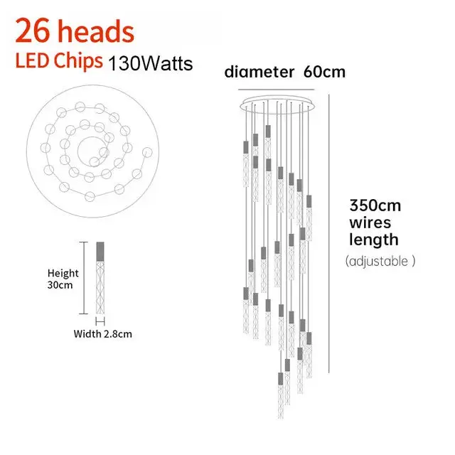 Hanging Light Fixture For Stairwell, Staircase, Hallway - Image 10