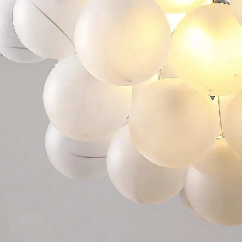 Indoor White Glass Bubble Pendant Ceiling Fixture - Image 4