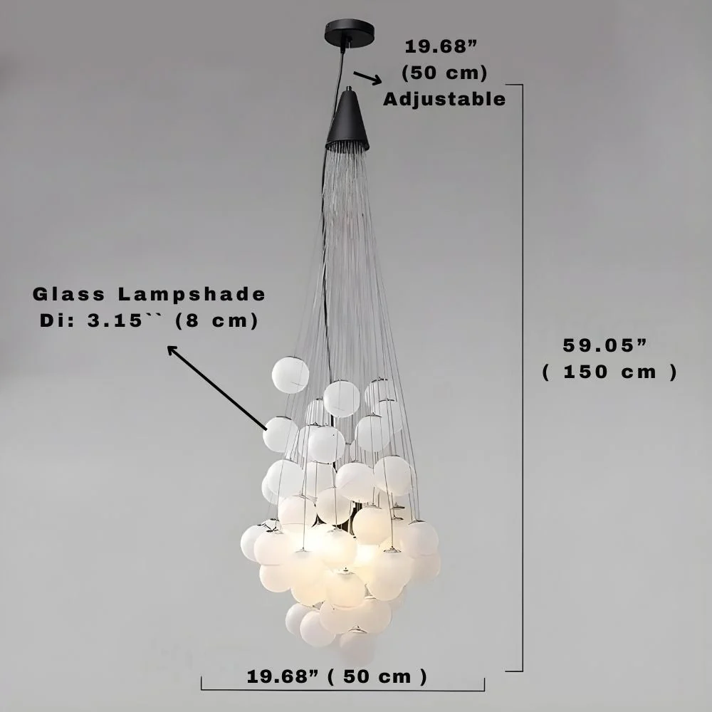 Indoor White Glass Bubble Pendant Ceiling Fixture - Image 7