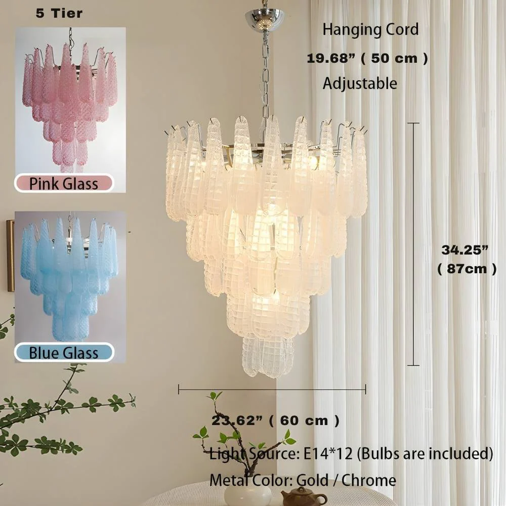 Jia Vintage Glass Water Drop Staircase Chandelier - Image 8