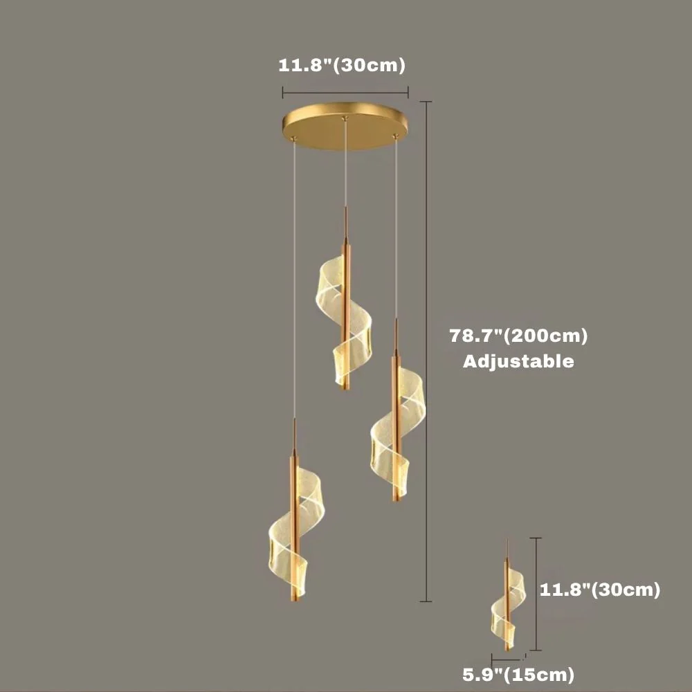 Kael Cascading Spiral Foyer Chandelier - Image 10