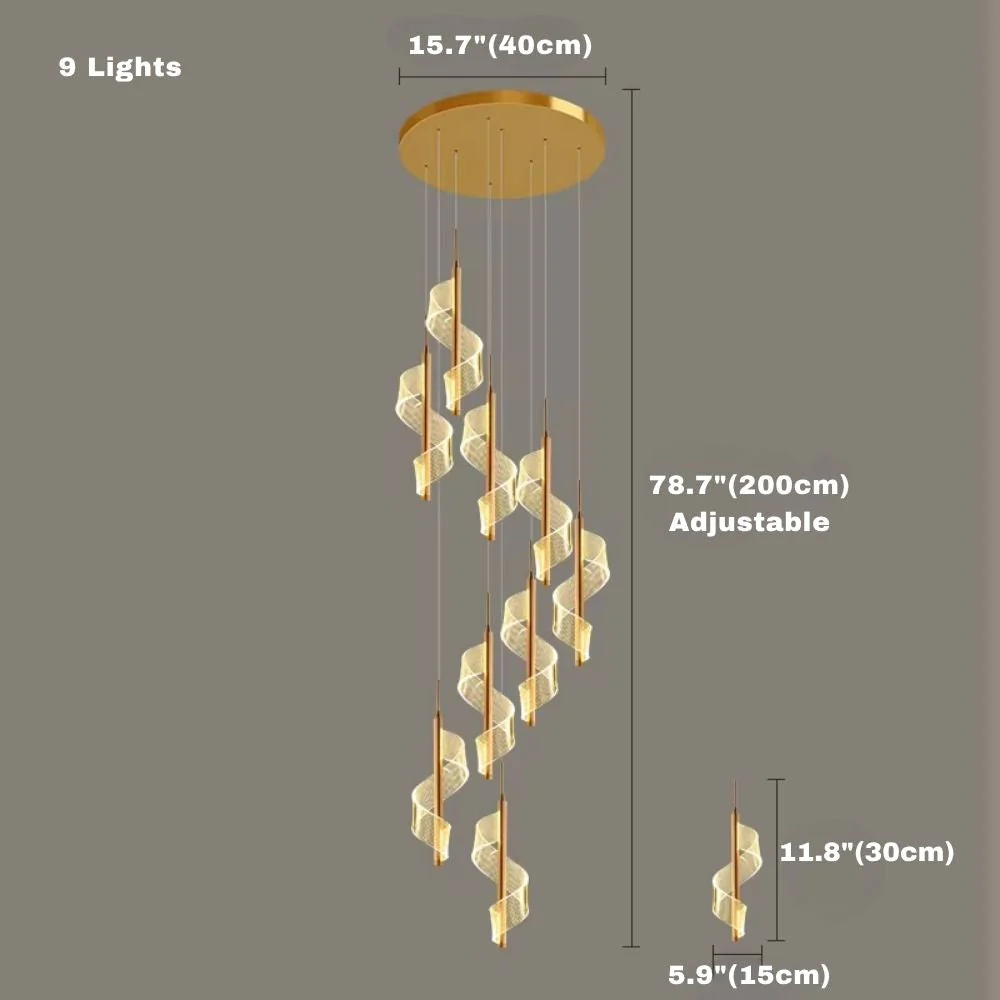 Kael Cascading Spiral Foyer Chandelier - Image 11