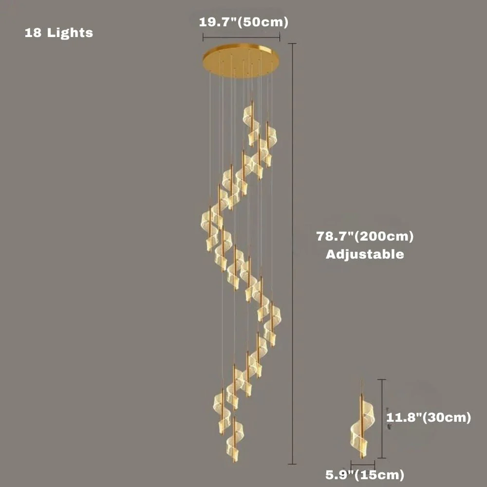 Kael Cascading Spiral Foyer Chandelier - Image 12