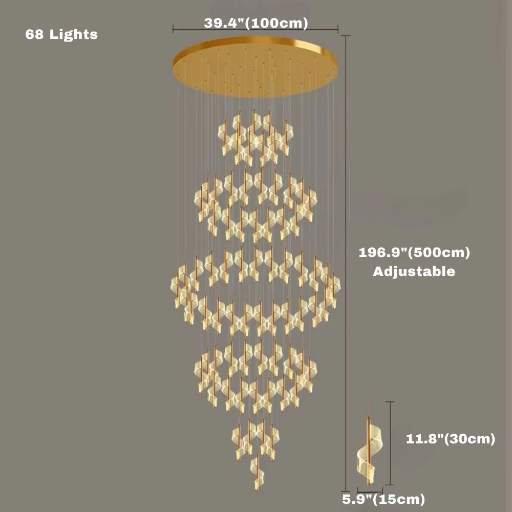 Kael Cascading Spiral Foyer Chandelier - Image 13